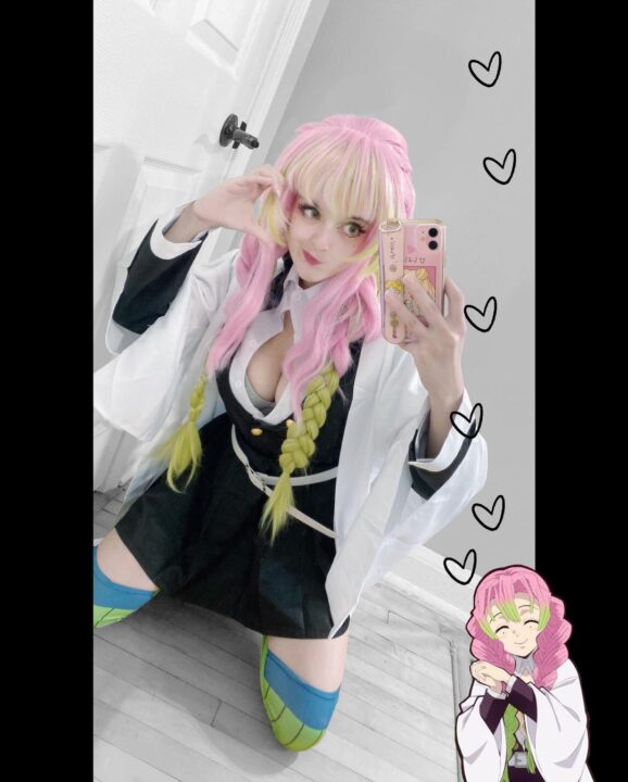 Modelo kamisamalisa fez um atraente cosplay da Mitsuri de Demon